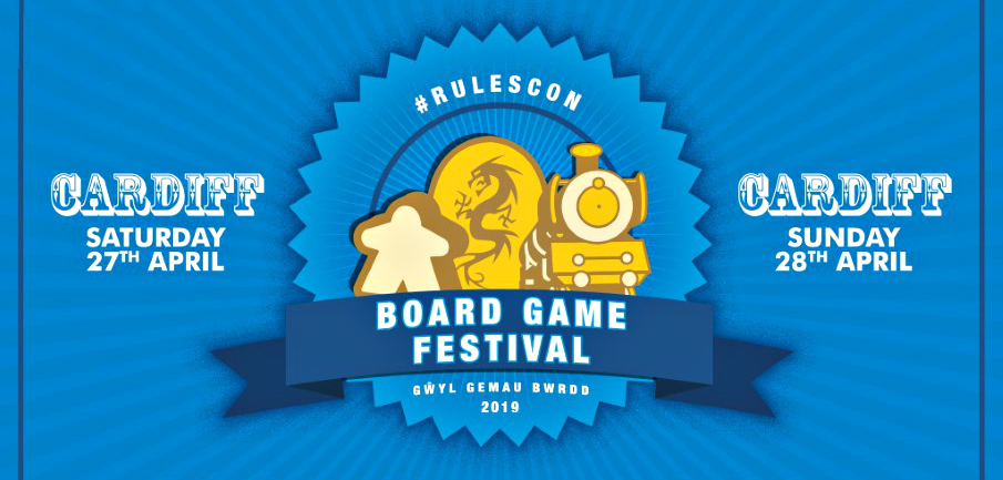 RulesCon Board Game Festival event banner - International TableTop Day 2019 in Cardiff