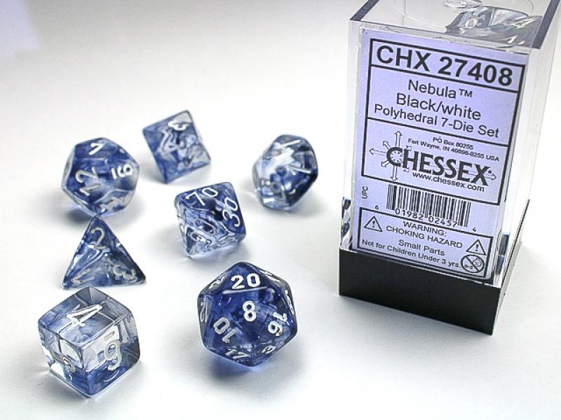 Poly Dice Set (7): Nebula Black/White