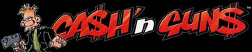 Cash 'N Guns board game logo artwork