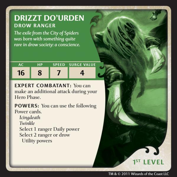 D&D Legend of Drizzt board game card