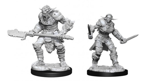 Bugbear Barbarian Male & Bugbear Rogue Female: D&D Nolzur's Marvelous Miniatures (W15)
