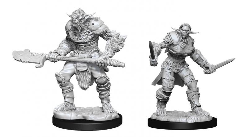 Bugbear Barbarian Male & Bugbear Rogue Female: D&D Nolzur's Marvelous Miniatures (W15)