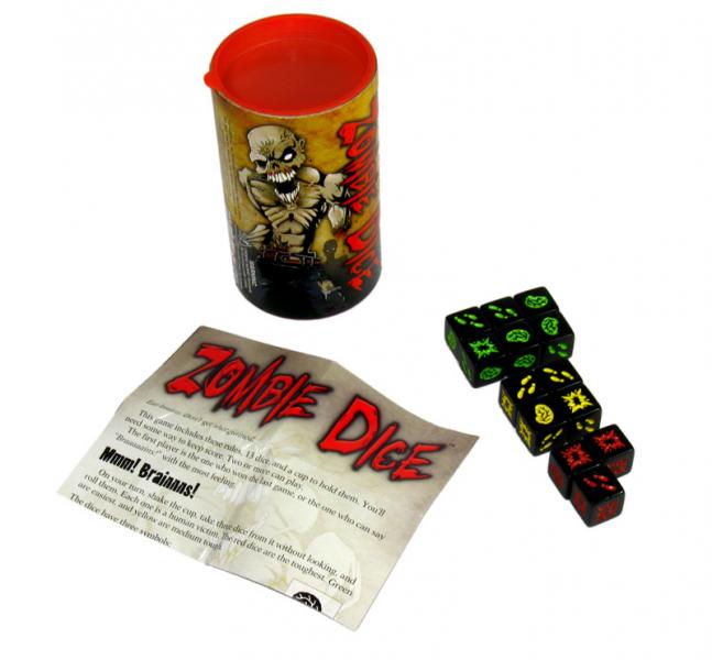 Zombie Dice board game components