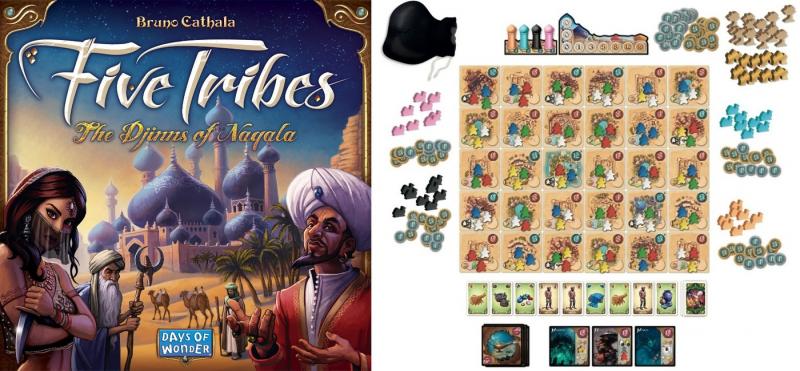 Five Tribes components and gameplay