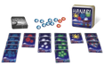 Hanabi board game box and components