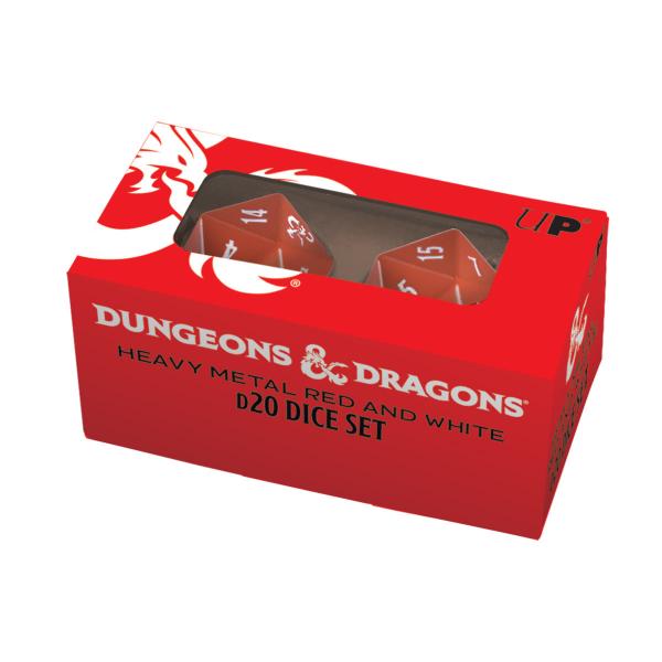 Heavy Metal Red And White D20 Dice Set: Dungeons & Dragons DDN