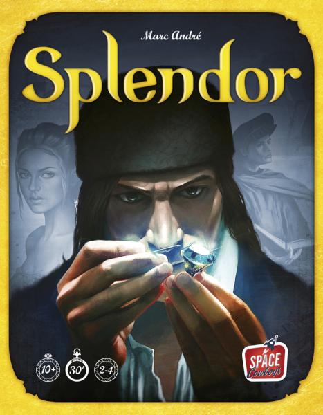 Splendor board game front of box. Intriguing...