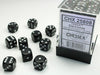 12mm D6 Dice Block (36): Opaque Black/White