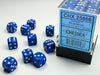 12mm D6 Dice Block (36): Opaque Blue/White