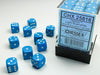 12mm D6 Dice Block (36): Opaque Light Blue/White