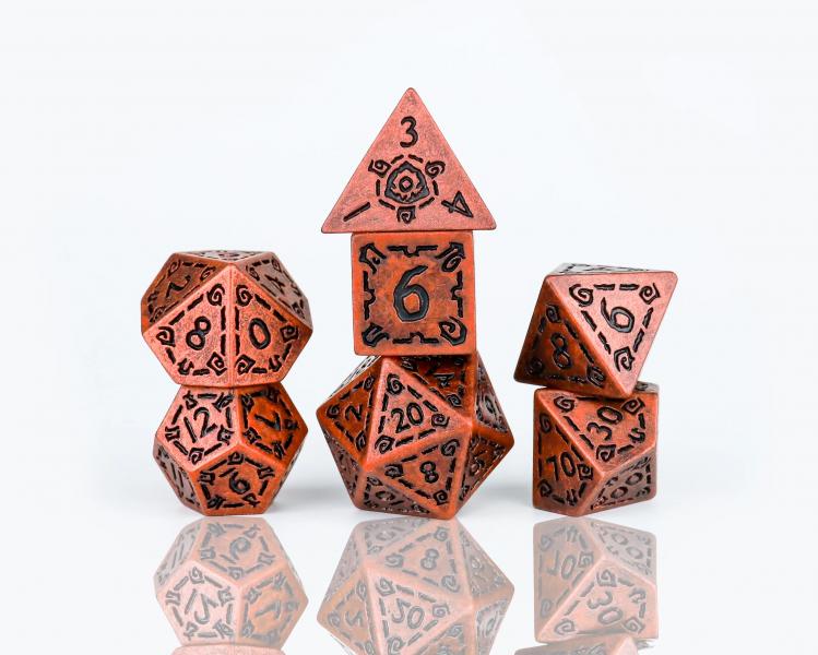 Illusory Metal Copper Poly Set - Sirius Dice