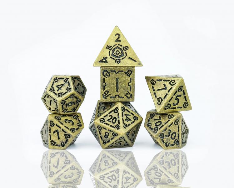 Illusory Metal Gold Poly Set - Sirius Dice