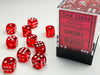 12mm D6 Dice Block (36): Trans. Red/White