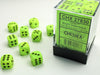 12mm D6 Dice Block (36): Vortex Bright Green/Black