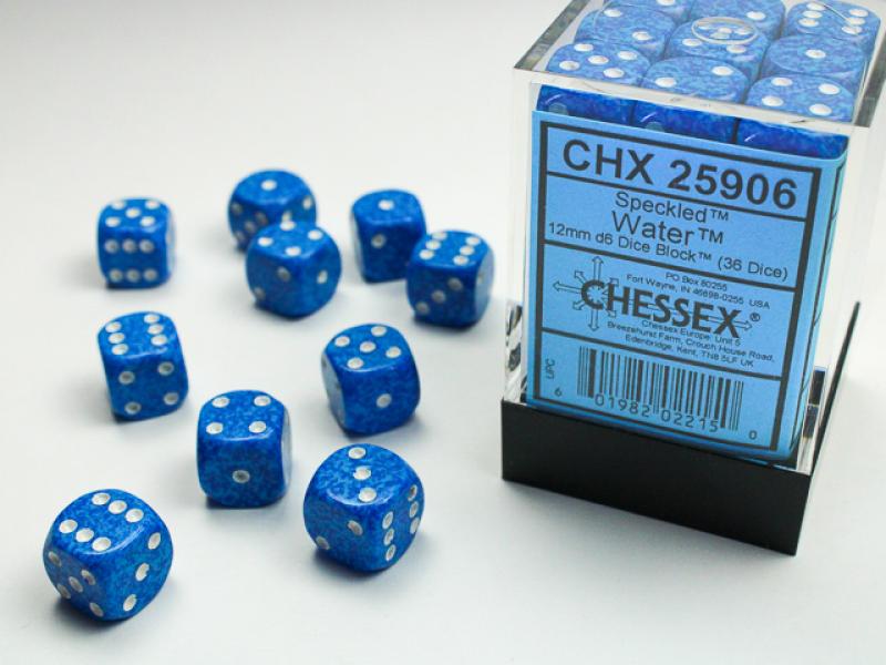 12mm D6 Dice Block (36): Water