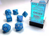 Poly Dice Set (7): Opaque Light Blue/White