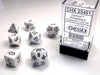 Poly Dice Set (7): Opaque White/Black