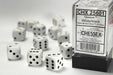 16mm D6 Dice Block (12): Opaque White/Black
