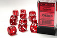 16mm D6 Dice Block (12): Trans. Red/White