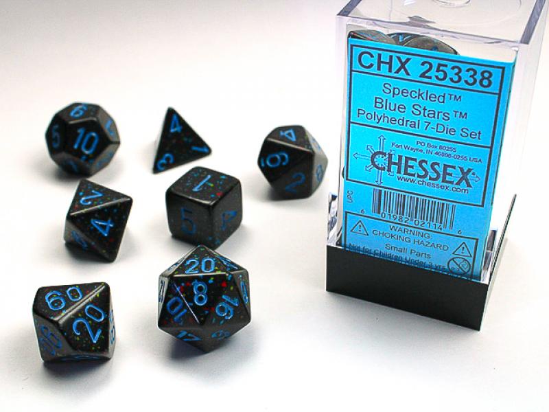 Poly Dice Set (7): Blue Stars