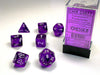 Poly Dice Set (7): Translucent Purple/White