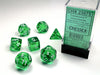 Poly Dice Set (7): Translucent Green/White