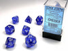 Poly Dice Set (7): Translucent Blue/White