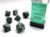Poly Dice Set (7): Gemini Black-Grey/Green