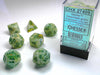 Poly Dice Set (7): Marble Green w/Dark Green