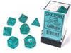Borealis Polyhedral Teal/gold Luminary 7-Die Set