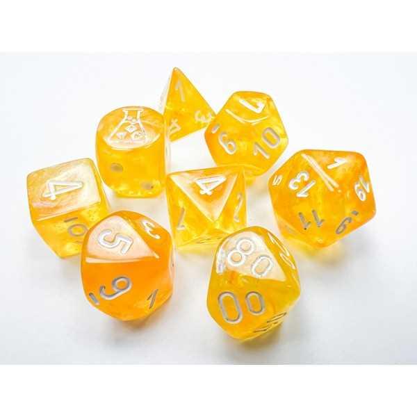 Borealis Polyhedral Canary/white Luminary™ 7-Die Set