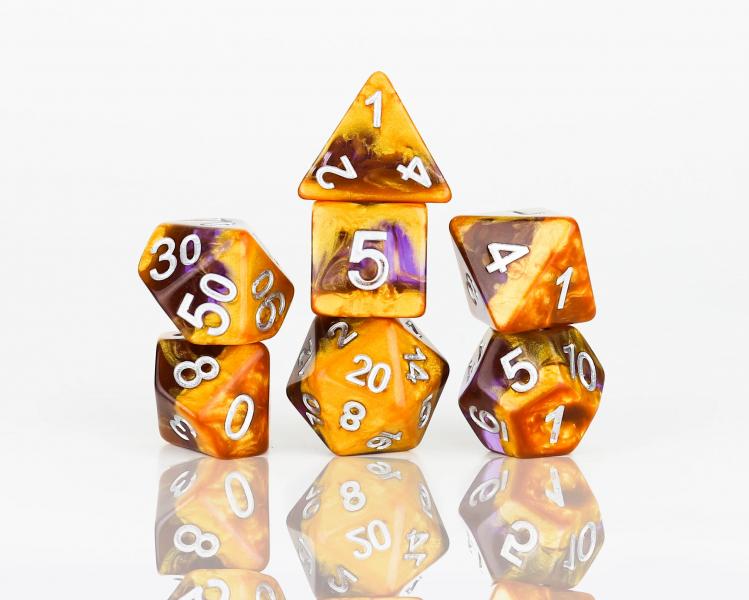 Amethyst Geode Polyhedral Dice Set - Sirius Dice