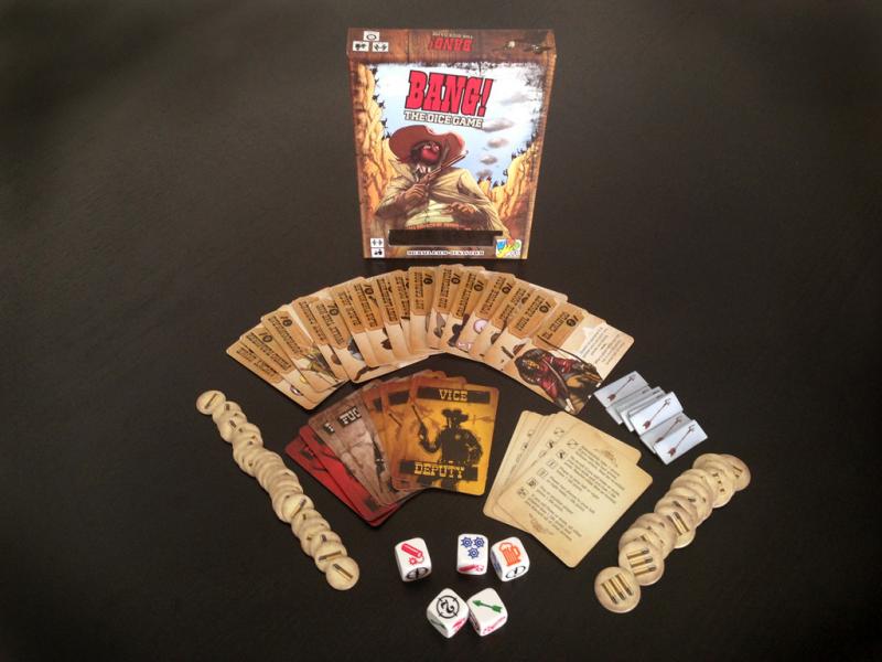 Bang! the Dice Game box contents