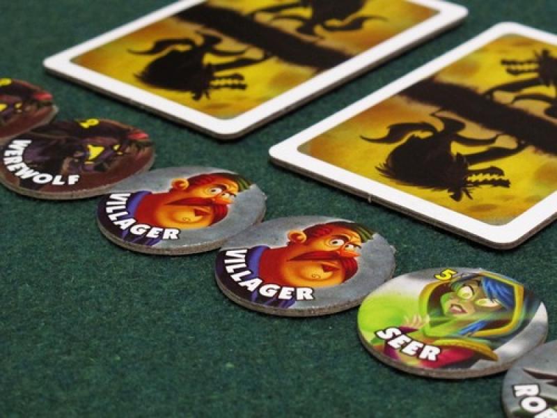 One Night Ultimate Werewolf tokens in play