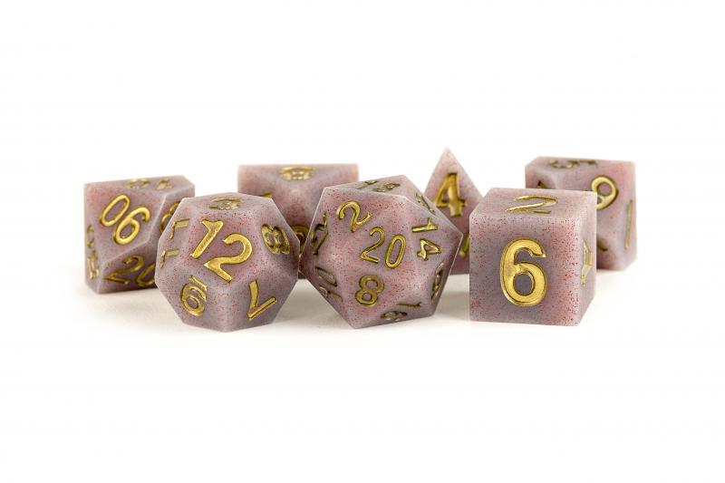 Silicone Rubber Poly Dice Set: Volcanic Soot