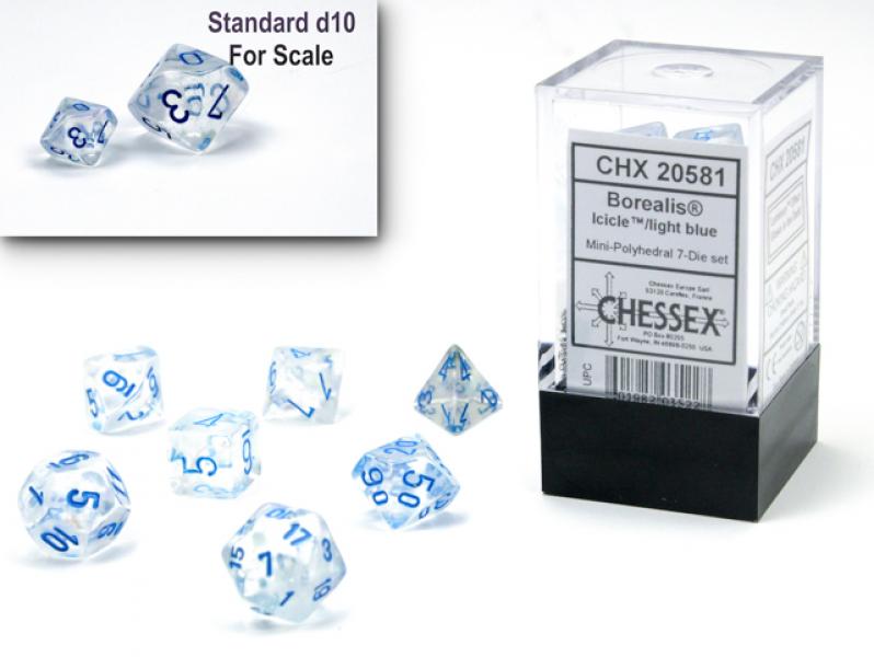Borealis Mini-Polyhedral Icicle/light blue Luminary 7-Die Set