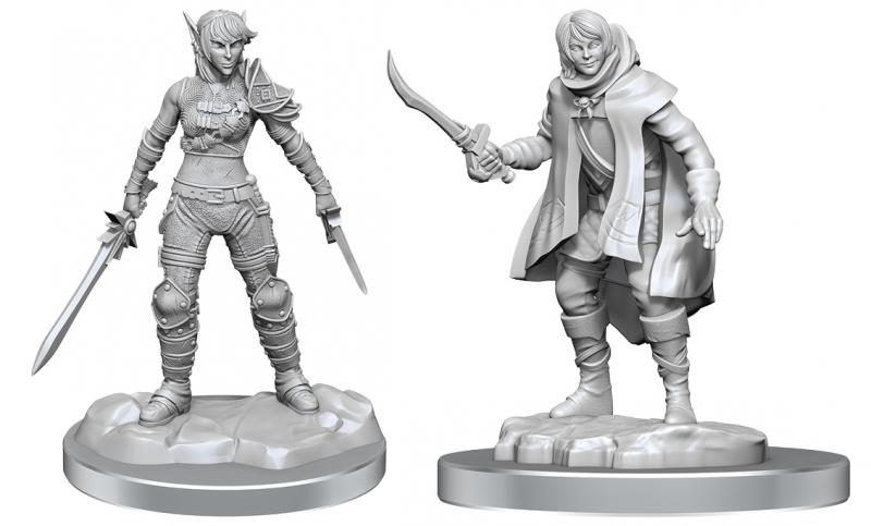 Elf Rogue & Half-Elf Rogue Protégé: D&D Nolzur's Marvelous Unpainted Miniatures (W19)