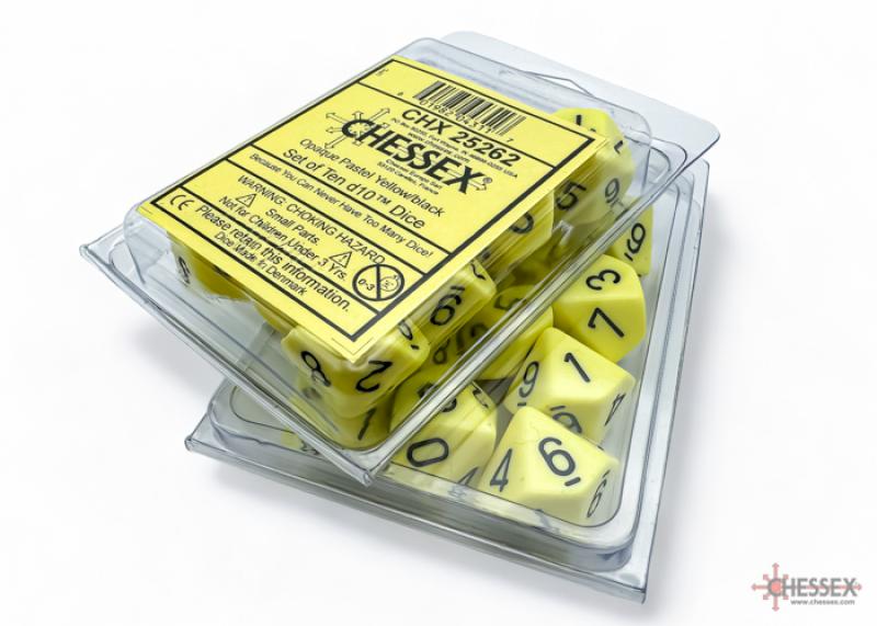 Opaque Pastel Yellow/black d10 (Set of 10) [ Pre-order ]