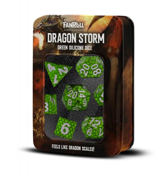 Silicone Dice Set - Green Dragon Scales: Dragon Storm: FanRoll