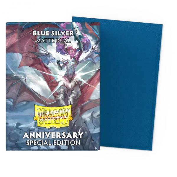 Dragon Shield Matte Dual Standard Sleeves: Blue Silver Anniversary Special Edition (100 ct.)