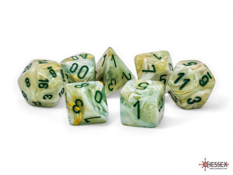 Marble Mega-Hedral - Green/Dark Green 7-Die Set