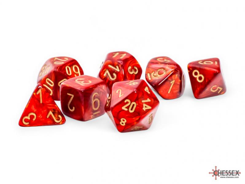 Scarab Mega-Hedral - Scarlet/Gold 7-Die Set