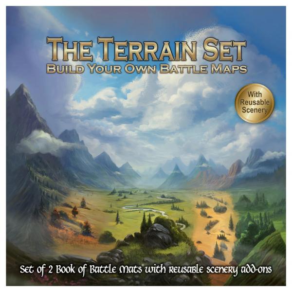 The Terrain Set: Set of 2 Battle Map Books with Scenery Stickers