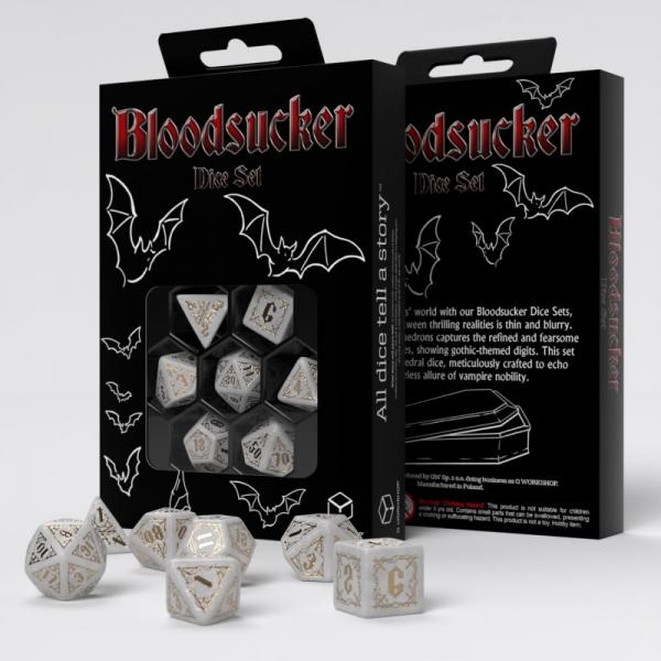 Q-Workshop Bloodsucker Shimmering White & Gold Dice Set [ Pre-order ]