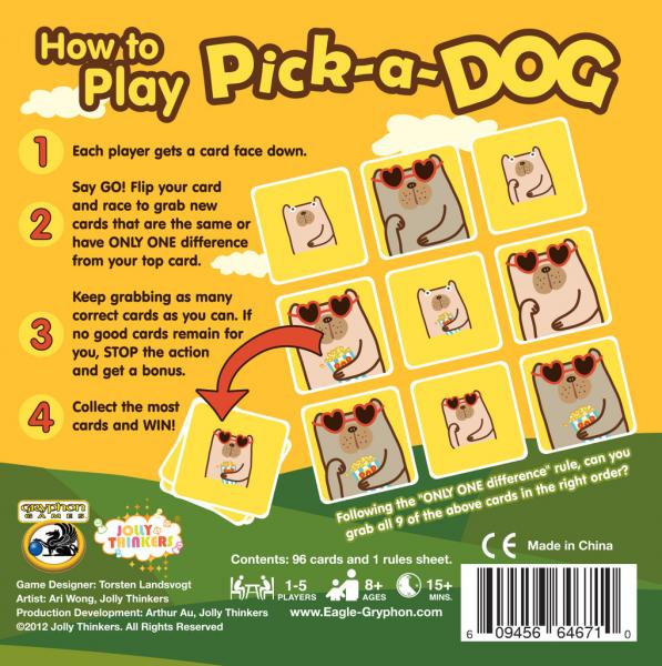 Pick a Dog Back of box