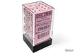 Opaque 16mm d6 Pastel Pink/black Dice Block (12 dice)