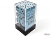 Opaque 16mm d6 Pastel Blue/black Dice Block (12 dice)