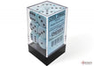 Opaque 16mm d6 Pastel Blue/black Dice Block (12 dice)