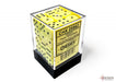 Opaque 12mm d6 Pastel Yellow/black Dice Block (36 dice)