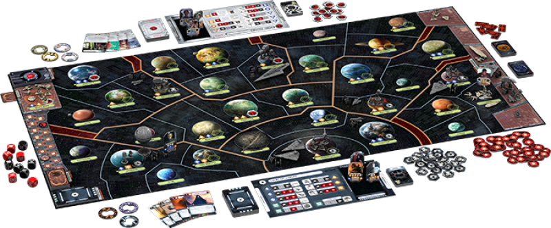 Star Wars Rebellion gameplay set up miniatures